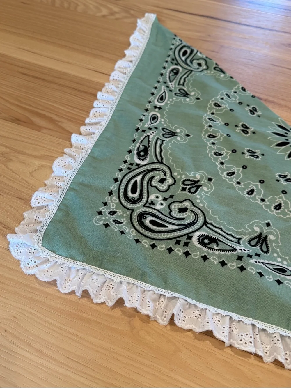 Lace Bandana Hair Scarf Handmade